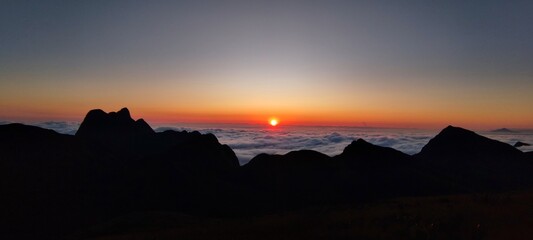 sunset in the mountains