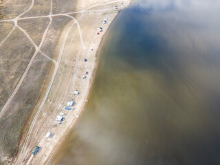 Aerial view of Pyasachnik (Sandstone) Reservoir, Bulgaria