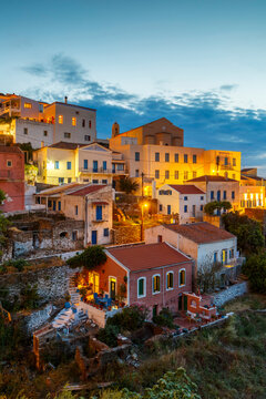View of Ioulida village on Kea island in Greece.