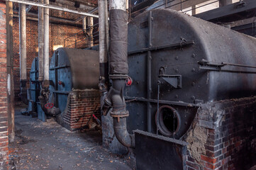 Old abandoned brick industrial building