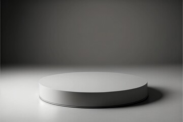 gray product showcase, display pedestal with blank background, 3d illustration
