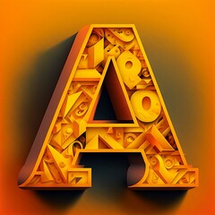 Letter A: Orange-Yellow