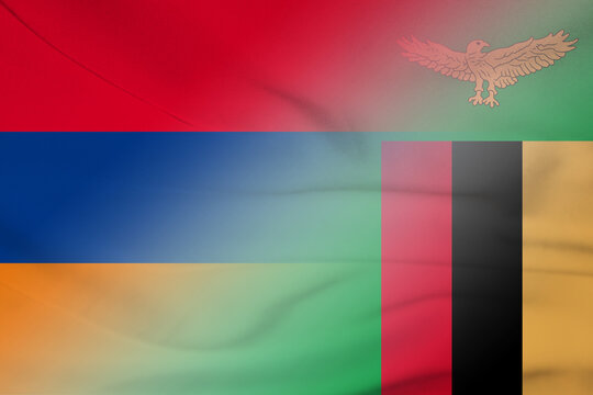 Armenia and Zambia national flag transborder contract ZMB ARM