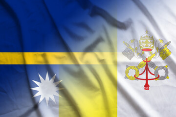 Nauru and Vatican official flag international contract NRU