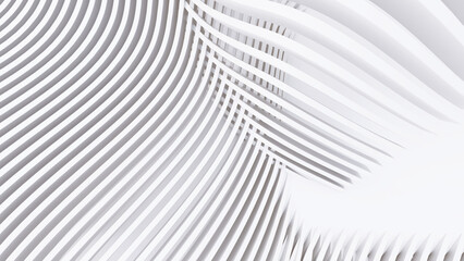 Abstract Curved Shapes. White Circular Background.