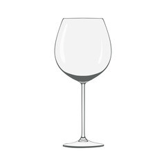 Hand drawn wine glass isolated. Vector illustration empty glass. vector illustration