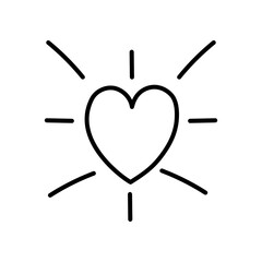 Hand Drawn Heart Icon. Doodle heart isolated on white background. vector illustration
