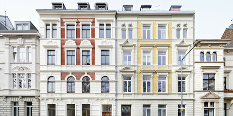 beautifully restored row houses from the late 19th century with individual design in cologne ehrenfeld