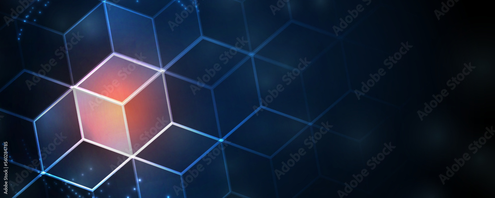 Aufkleber Abstract hexagon background. Technology poligonal design. Digital futuristic minimalism