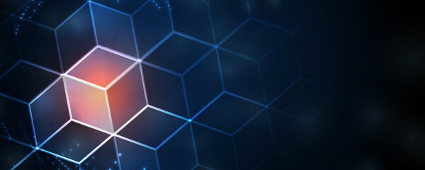 Abstract hexagon background. Technology poligonal design. Digital futuristic minimalism