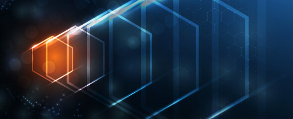 Obraz premium Abstract hexagon background. Technology poligonal design. Digital futuristic minimalism