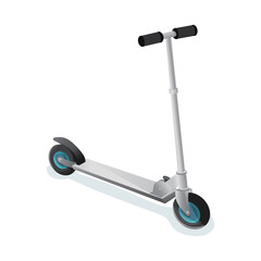 Scooter can be driven outdoors. It is an eco friendly and convenient transportation. Scooter vector illustration on white background.