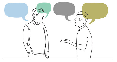 two men talking arguing with speech bubbles with speech bubbles - PNG image with transparent background
