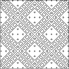 Stylish texture with figures from lines.
Abstract geometric black and white pattern for web page, textures, card, poster, fabric, textile. Monochrome graphic repeating design. 