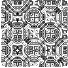 Stylish texture with figures from lines.
Abstract geometric black and white pattern for web page, textures, card, poster, fabric, textile. Monochrome graphic repeating design. 