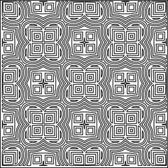 Stylish texture with figures from lines.
Abstract geometric black and white pattern for web page, textures, card, poster, fabric, textile. Monochrome graphic repeating design. 