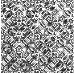 Stylish texture with figures from lines.
Abstract geometric black and white pattern for web page, textures, card, poster, fabric, textile. Monochrome graphic repeating design. 