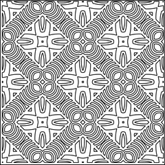 
Stylish texture with figures from lines.
Abstract geometric black and white pattern for web page, textures, card, poster, fabric, textile. Monochrome graphic repeating design. 