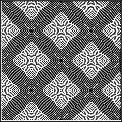 
Stylish texture with figures from lines.
Abstract geometric black and white pattern for web page, textures, card, poster, fabric, textile. Monochrome graphic repeating design. 