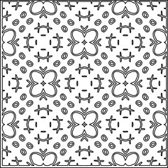 
Stylish texture with figures from lines.
Abstract geometric black and white pattern for web page, textures, card, poster, fabric, textile. Monochrome graphic repeating design. 