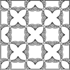 
Stylish texture with figures from lines.
Abstract geometric black and white pattern for web page, textures, card, poster, fabric, textile. Monochrome graphic repeating design. 