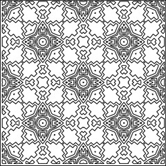 
Stylish texture with figures from lines.
Abstract geometric black and white pattern for web page, textures, card, poster, fabric, textile. Monochrome graphic repeating design. 