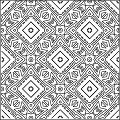 
Stylish texture with figures from lines.
Abstract geometric black and white pattern for web page, textures, card, poster, fabric, textile. Monochrome graphic repeating design. 