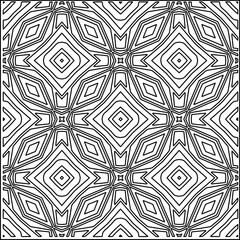 
Stylish texture with figures from lines.
Abstract geometric black and white pattern for web page, textures, card, poster, fabric, textile. Monochrome graphic repeating design. 