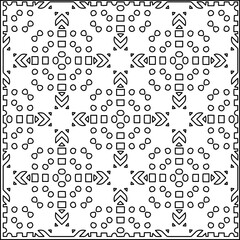 
Stylish texture with figures from lines.
Abstract geometric black and white pattern for web page, textures, card, poster, fabric, textile. Monochrome graphic repeating design. 