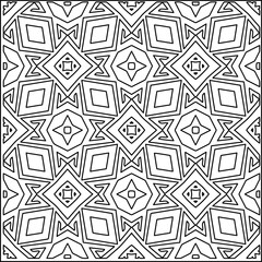 
Stylish texture with figures from lines.
Abstract geometric black and white pattern for web page, textures, card, poster, fabric, textile. Monochrome graphic repeating design. 