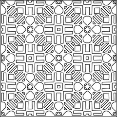 
Stylish texture with figures from lines.
Abstract geometric black and white pattern for web page, textures, card, poster, fabric, textile. Monochrome graphic repeating design. 