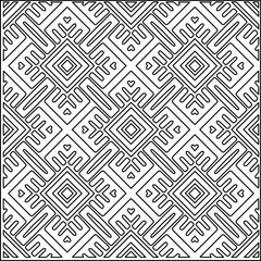 
Stylish texture with figures from lines.
Abstract geometric black and white pattern for web page, textures, card, poster, fabric, textile. Monochrome graphic repeating design. 