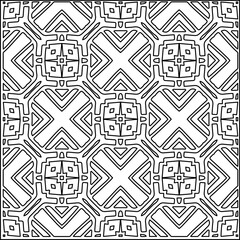 
Stylish texture with figures from lines.
Abstract geometric black and white pattern for web page, textures, card, poster, fabric, textile. Monochrome graphic repeating design. 