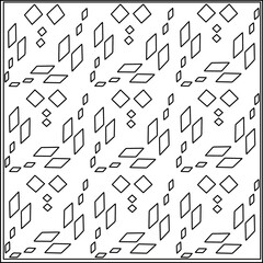 Stylish texture with figures from lines.
Abstract geometric black and white pattern for web page, textures, card, poster, fabric, textile. Monochrome graphic repeating design. 