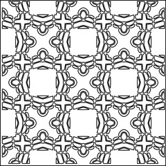 Stylish texture with figures from lines.
Abstract geometric black and white pattern for web page, textures, card, poster, fabric, textile. Monochrome graphic repeating design. 