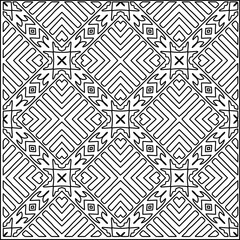 Stylish texture with figures from lines.
Abstract geometric black and white pattern for web page, textures, card, poster, fabric, textile. Monochrome graphic repeating design. 