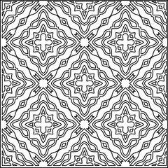 Stylish texture with figures from lines.
Abstract geometric black and white pattern for web page, textures, card, poster, fabric, textile. Monochrome graphic repeating design. 