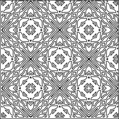 Stylish texture with figures from lines.
Abstract geometric black and white pattern for web page, textures, card, poster, fabric, textile. Monochrome graphic repeating design. 