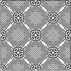 Stylish texture with figures from lines.
Abstract geometric black and white pattern for web page, textures, card, poster, fabric, textile. Monochrome graphic repeating design. 