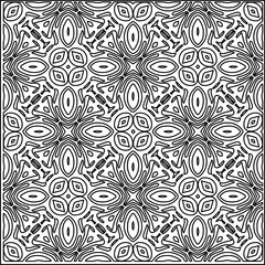 
Stylish texture with figures from lines.
Abstract geometric black and white pattern for web page, textures, card, poster, fabric, textile. Monochrome graphic repeating design. 