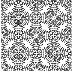 
Stylish texture with figures from lines.
Abstract geometric black and white pattern for web page, textures, card, poster, fabric, textile. Monochrome graphic repeating design. 