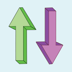 cartoon arrow sign left right up down