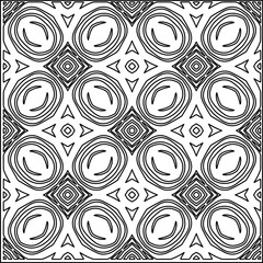 
Stylish texture with figures from lines.
Abstract geometric black and white pattern for web page, textures, card, poster, fabric, textile. Monochrome graphic repeating design. 