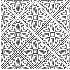 
Stylish texture with figures from lines.
Abstract geometric black and white pattern for web page, textures, card, poster, fabric, textile. Monochrome graphic repeating design. 
