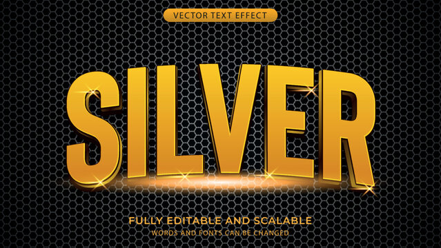 silver text effect editable with motif pattern background eps file