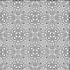 
Stylish texture with figures from lines.
Abstract geometric black and white pattern for web page, textures, card, poster, fabric, textile. Monochrome graphic repeating design. 