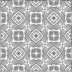 
Stylish texture with figures from lines.
Abstract geometric black and white pattern for web page, textures, card, poster, fabric, textile. Monochrome graphic repeating design. 