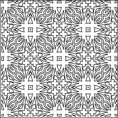 
Stylish texture with figures from lines.
Abstract geometric black and white pattern for web page, textures, card, poster, fabric, textile. Monochrome graphic repeating design. 