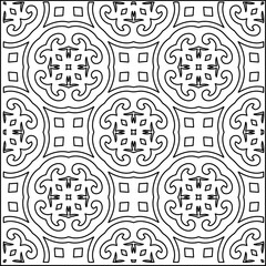 
Stylish texture with figures from lines.
Abstract geometric black and white pattern for web page, textures, card, poster, fabric, textile. Monochrome graphic repeating design. 