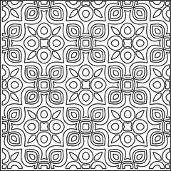 
Stylish texture with figures from lines.
Abstract geometric black and white pattern for web page, textures, card, poster, fabric, textile. Monochrome graphic repeating design. 